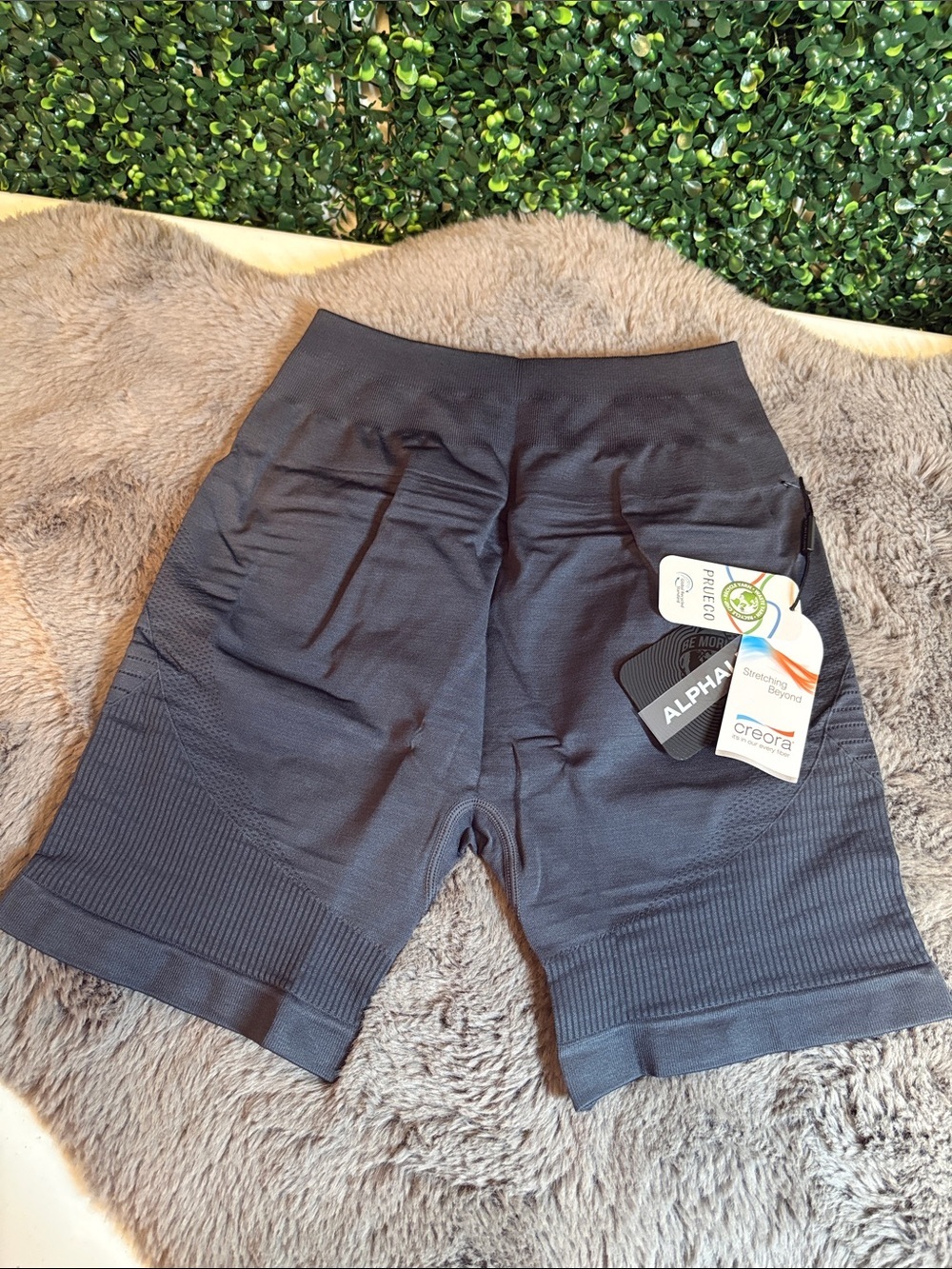NWT Alphalete Dark Grey High-Waist Seamless Bike Shorts Size Medium